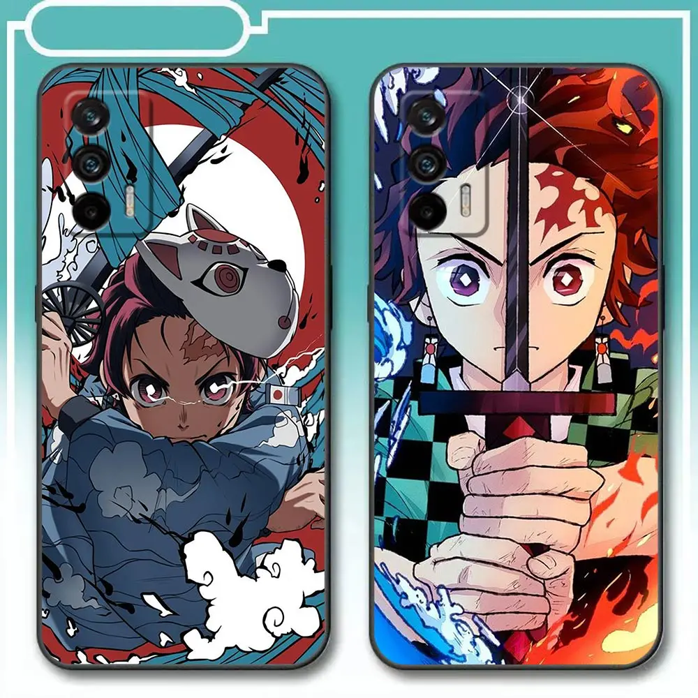 Anime Demon Slayer Tanjiro Funda Case For Realme GT 2 Pro Master Neo2 NARZO 50 50I 50A C35 C33 C31 C30 C21 C15 V25 Case Shell