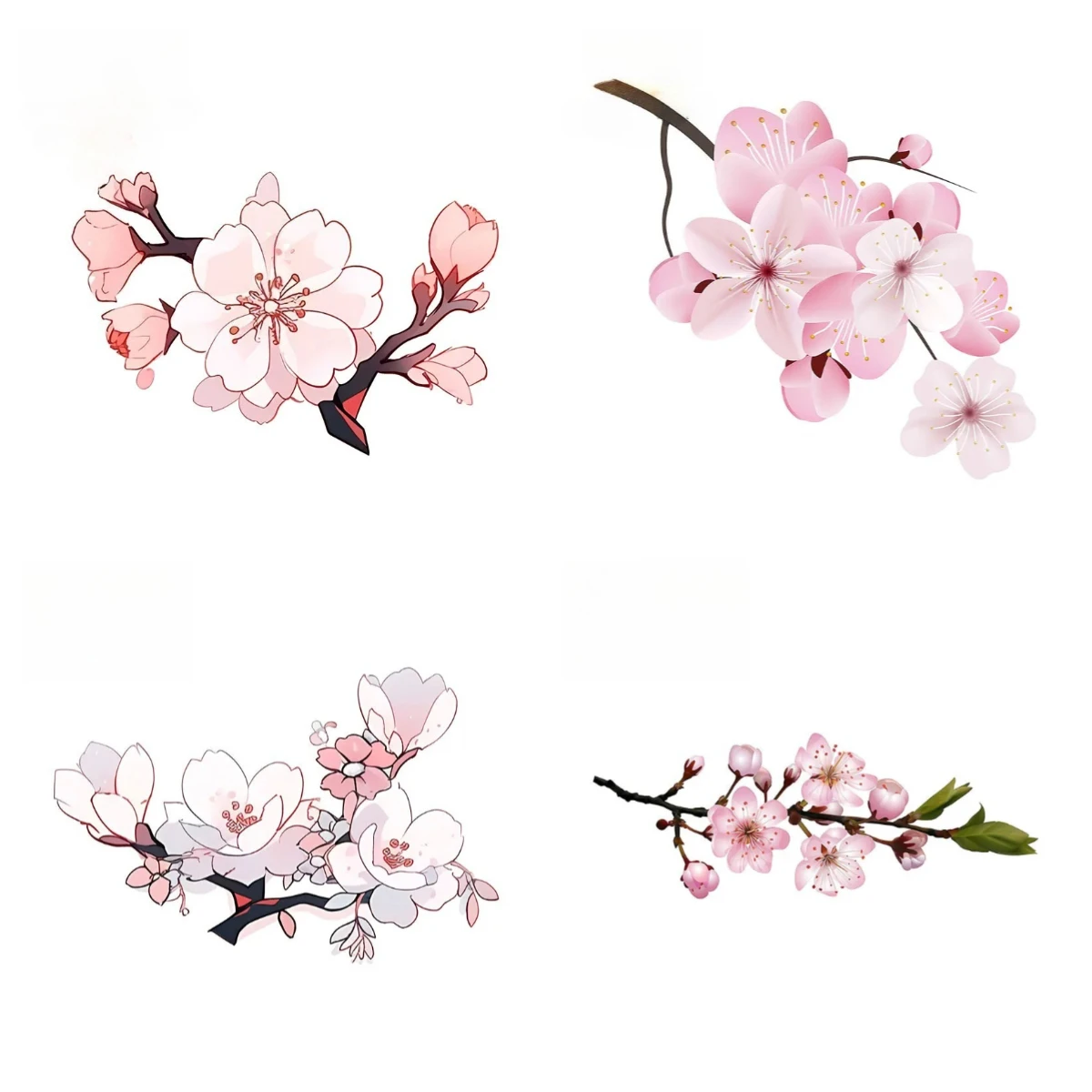 

Cherry Blossom Pink Car Stickers Motorcycle Windows Helmet Skateboard Vinyl Decals Occlusion Scratch Car Styling