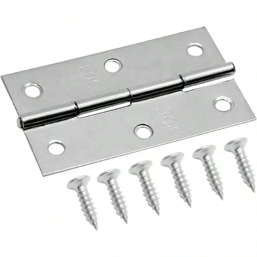 12 Pack 3 Inch 304 Stainless Steel Butt Hinges – With Screws for Cabinet, Boxes, Gate, Drawer