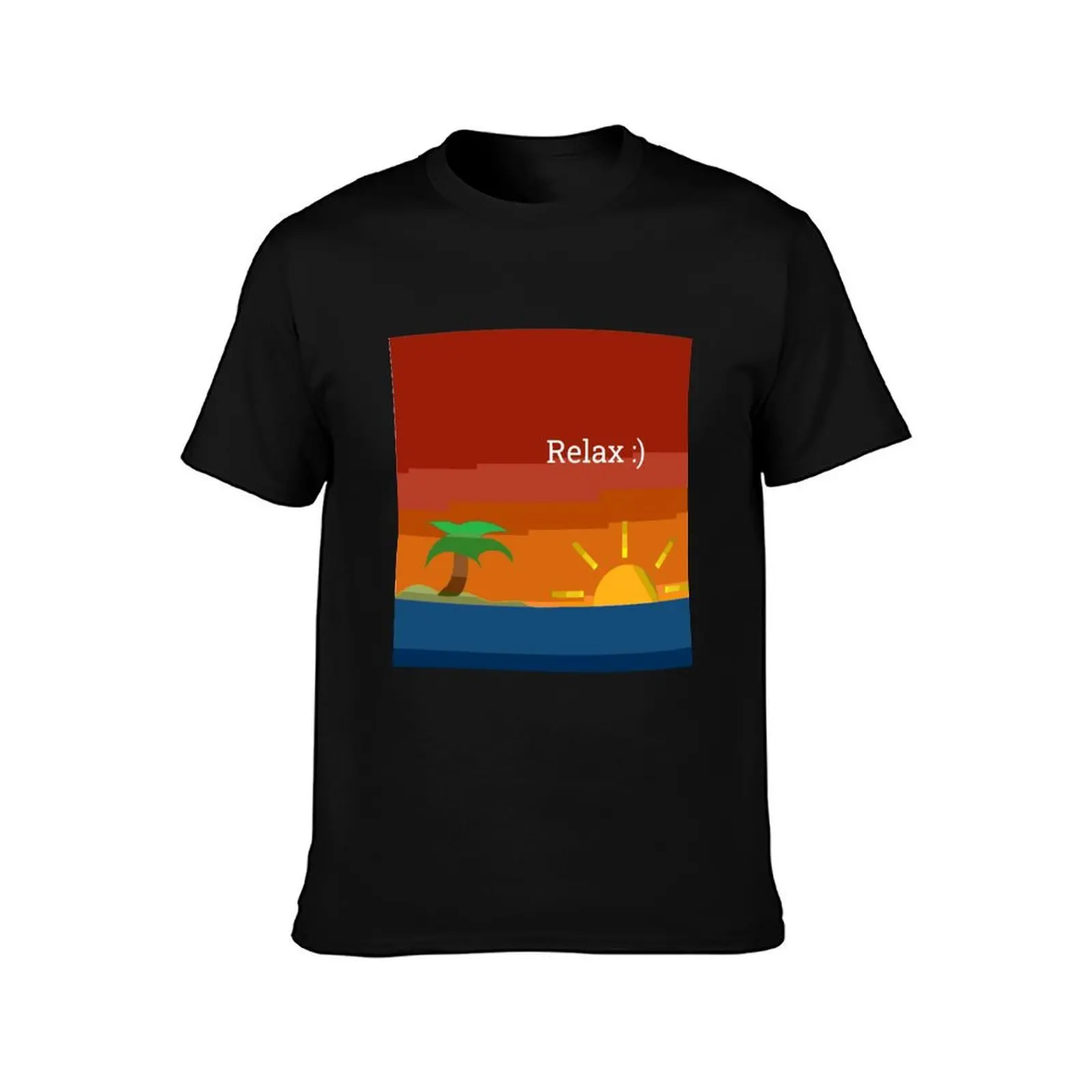 Relaxing Pixelated Beach Vista T-Shirt, Summer Casual Cotton Tee, Oversized Streetwear Tops, Vintage Graphic Print, 100% Cotton