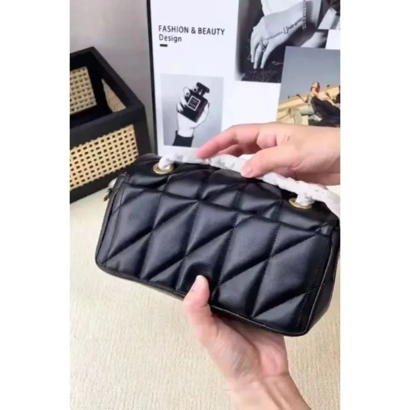 2026kou jia Bolso de cadena con patrón de diamantes de alta calidad, bolso bandolera de un solo hombro, bolso cuadrado pequeño, bolso de primavera y verano