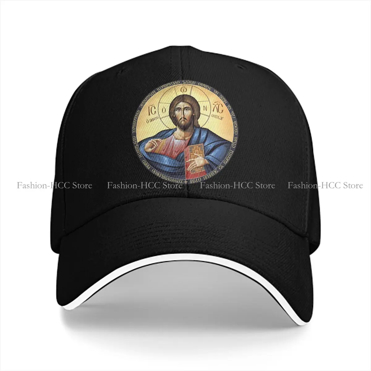 Christ Pantocrator Orthodox Icon Solid Color Baseball Caps Peaked Cap Jesus God Cross Sun Shade Hats Men Women