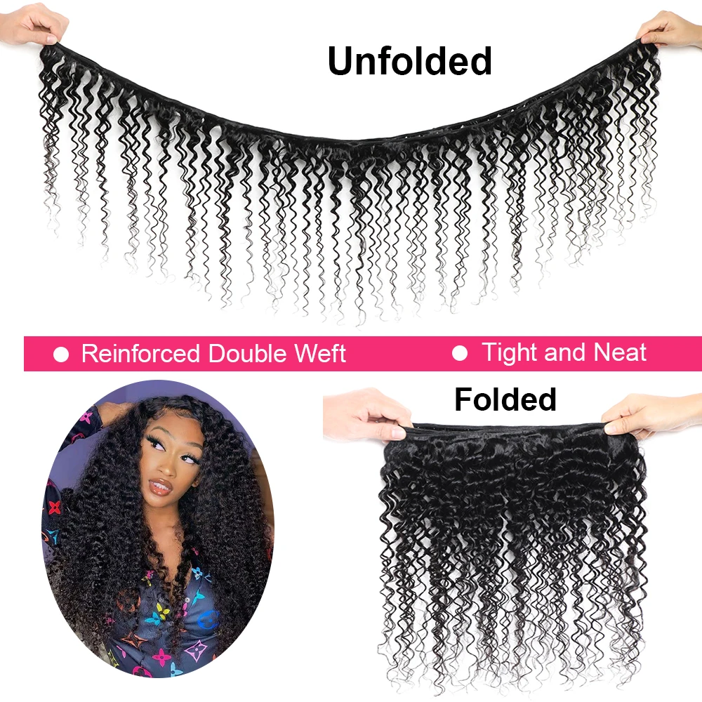 Megeen capelli brasiliani 10-32 pollici capelli Remy 100% estensioni dei capelli umani ricci 1/3/4 fasci di capelli doppia trama tessuto capelli per le donne