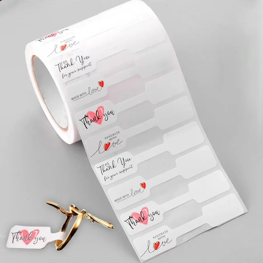 

500pcs/roll Beautiful Jewelry Sticker Labels Portable Jewelry Hangtags Paper Jewelry Sticker Labels for Pricing Display