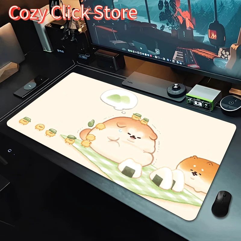 Cute Bread Dog Mousepad New MousePads Keyboard Pad Mouse Mat Gamer Soft Office Carpet Table Mat Desktop PC Anime Big Mouse Pad