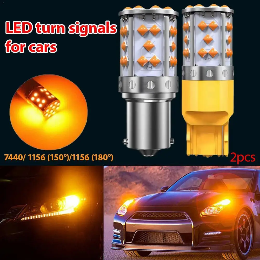 

1156 BAU15S PY21W 7507 Светодиодные лампы для автомобилей указатели поворота оранжевый янтарный T20 7440 WY21W P21W BA15S лампа заднего хода 2 шт.