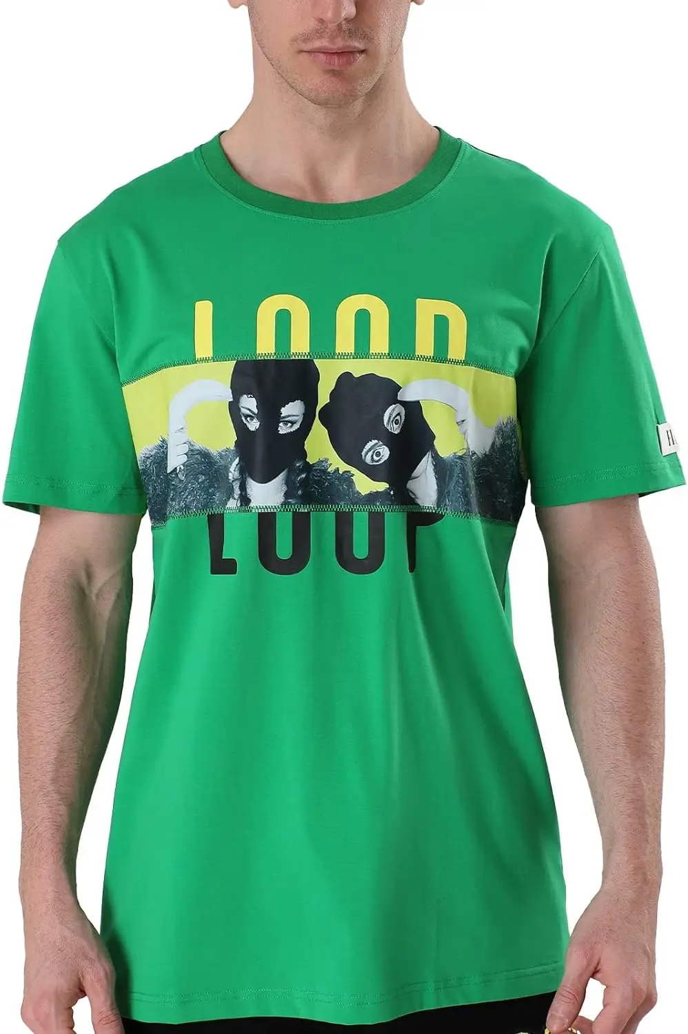 Mens Urban Streetwear Graphic Tee Shirts Loop Printed Embroidery Fashion T-Shirts