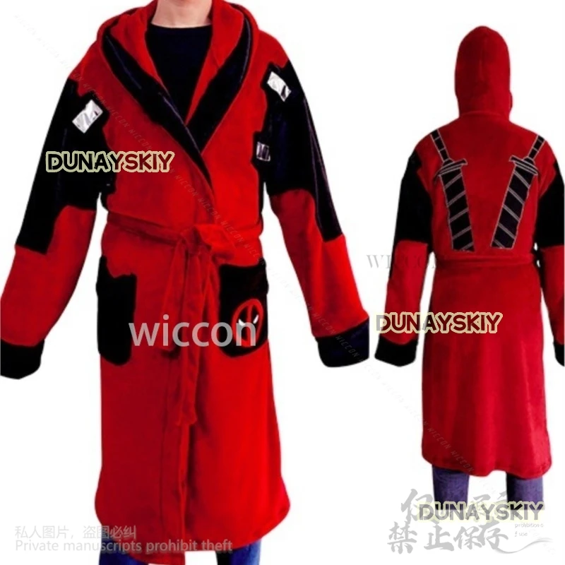 Anime Movie Deadth Paol Bathrobe Cosplay Costume Men Women Halloween Christmas Flannel Hooded Pajamas Sleepwear Customized