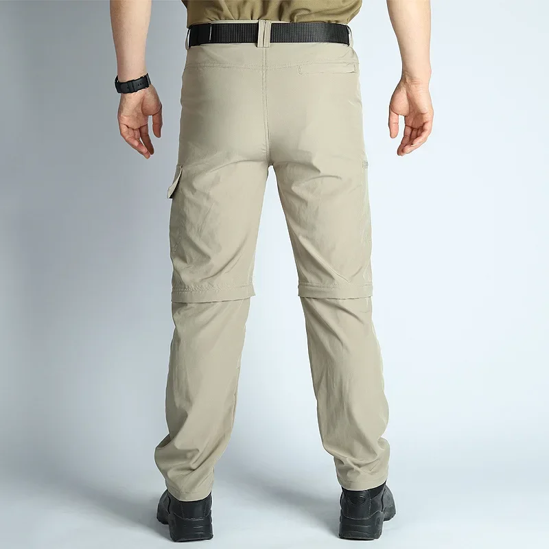 Sneldrogende Broek Heren Afneembare Broekspijpen Elastische Ademende Broek Outdoor Sport Multi-Pocket Cargo Broek Nieuw