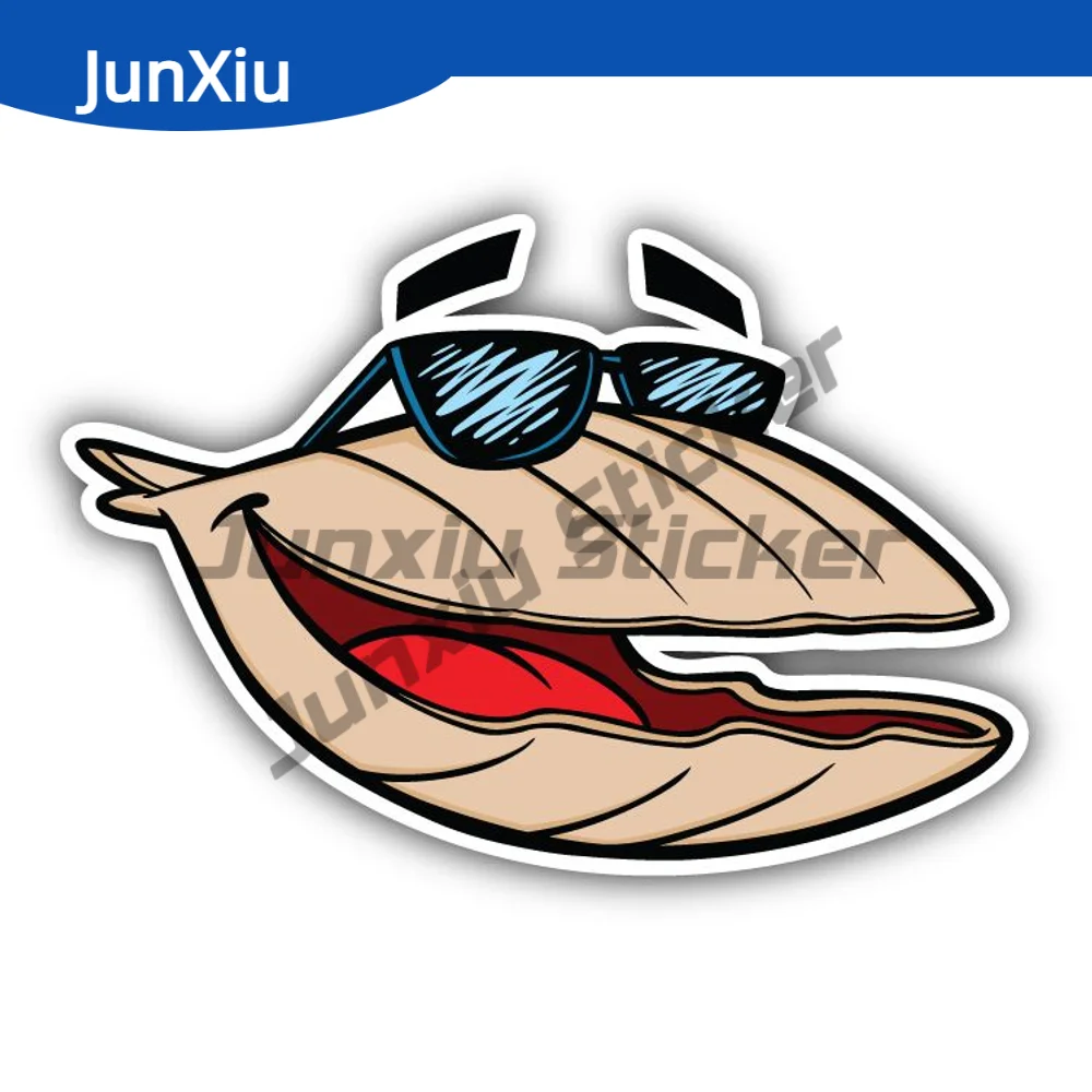 

Clam With Sunglasses Sticker Waterproof Decal Styling For Car Suv Bumper Window Phone Trunk Guitar Cover Scratches Exterior Deco