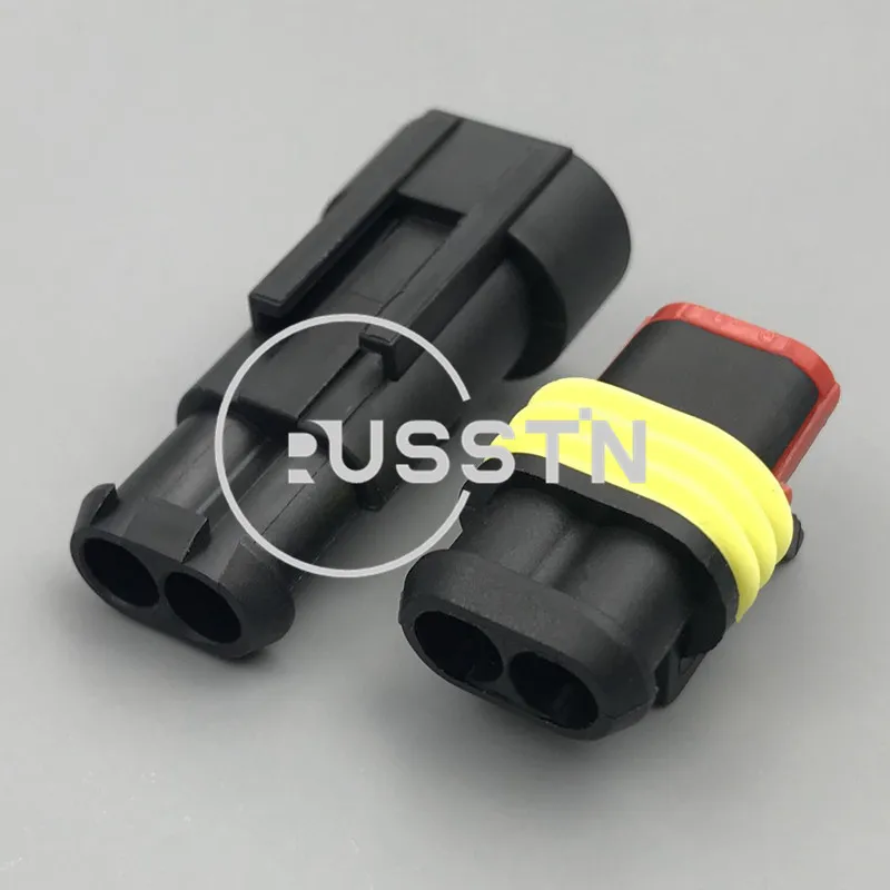 1 Set 2 Pin AMP SuperSeal Waterproof Electrical Automotive Plug Cable Socket AC Assembly For Auto 282104-1 282080-2 - Image 4
