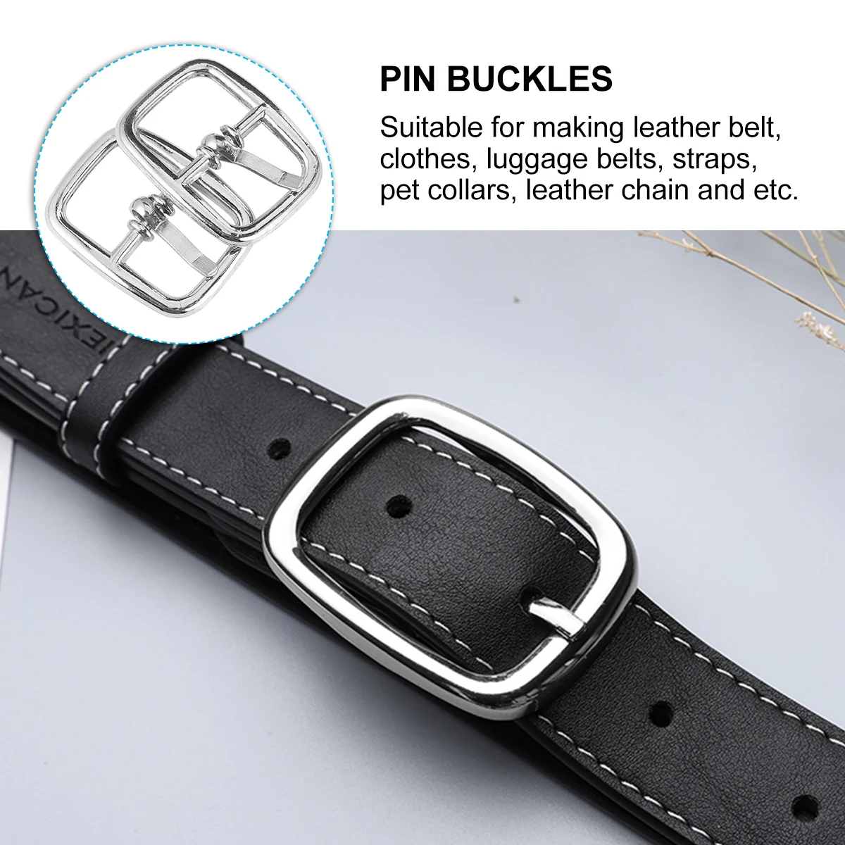 

50Pcs Zinc Alloy Roller Buckles Strong Metal Pin Buckles for Belt Bag Strap Pet Collar DIY Silver Metal Roller Buckle