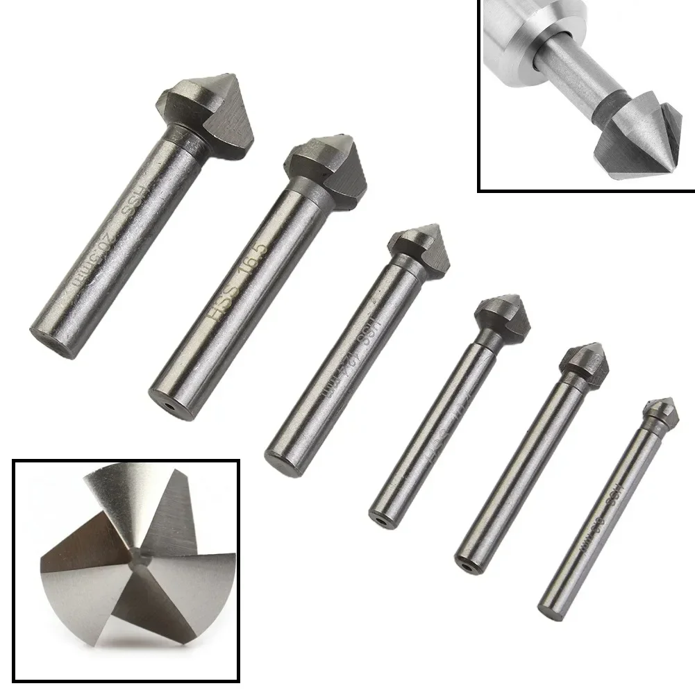 1 PC 3 ขลุ่ย 90 องศา Countersink เจาะ Bit Chamfer CUTTER 6.3-20.5mm Chamfering CUTTER ไม้โลหะเจาะรูเครื่องตัด