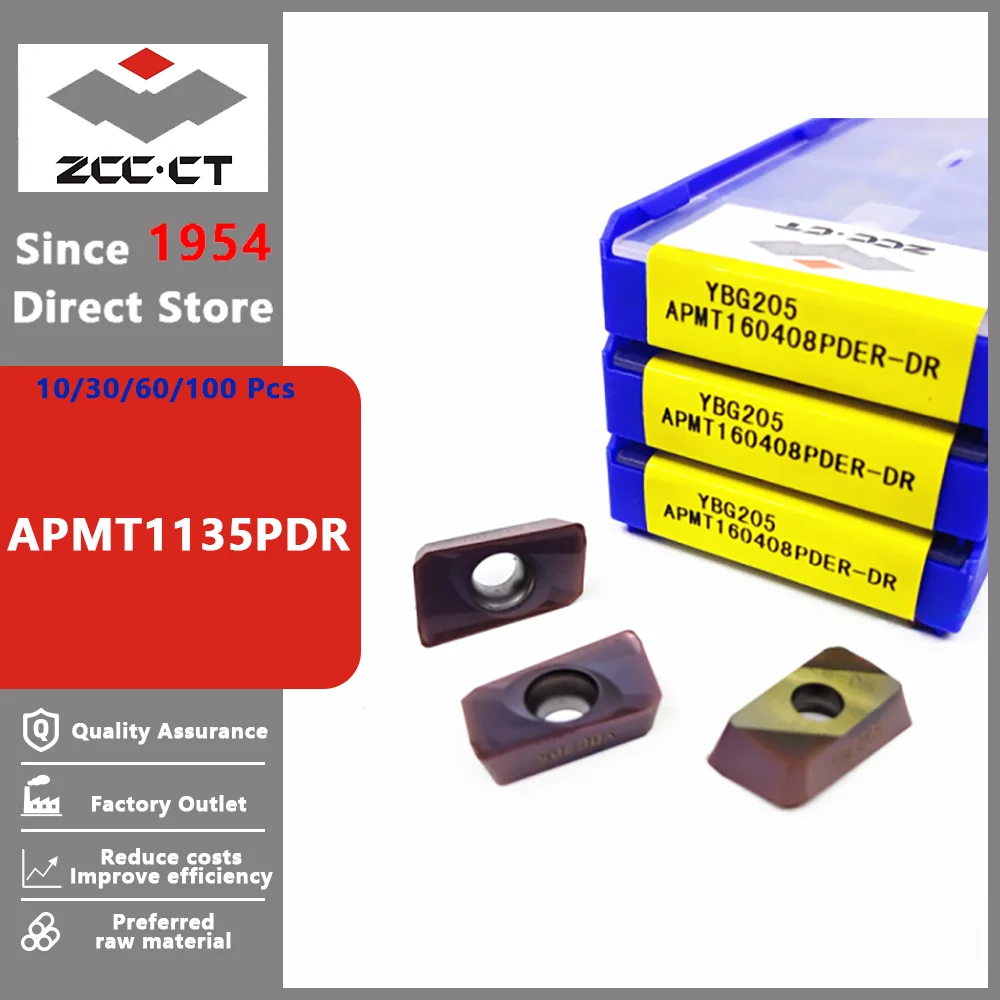ZCC CT Original APMT1135PDR Milling Inserts APMT 1135 PDR YBG212