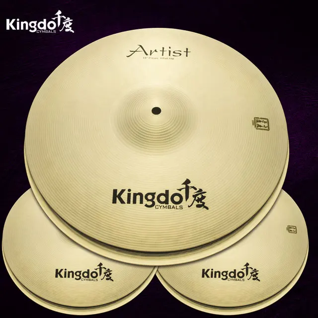 2025 Kingdo بالجملة تصميم جديد اليدوية B20 14 ''الكلاسيكية Hihat الصنج مجموعة طبلة الصنج مجموعة الآلات الموسيقية