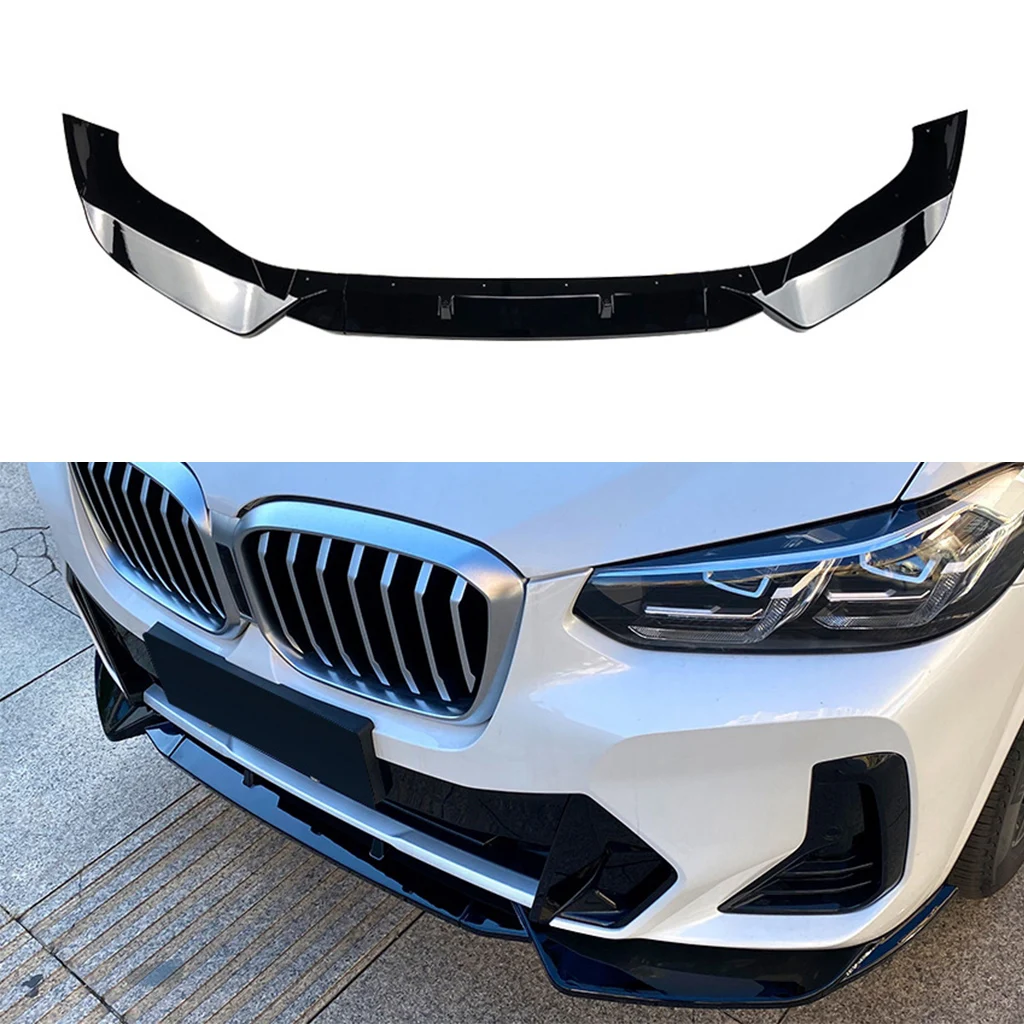 For BMW X3 X4 G01 G02 M Pack 2022+ Front Bumper Spoiler Lip Lower Body Kit Diffuser Splitter Tuning Guard Car Accessories