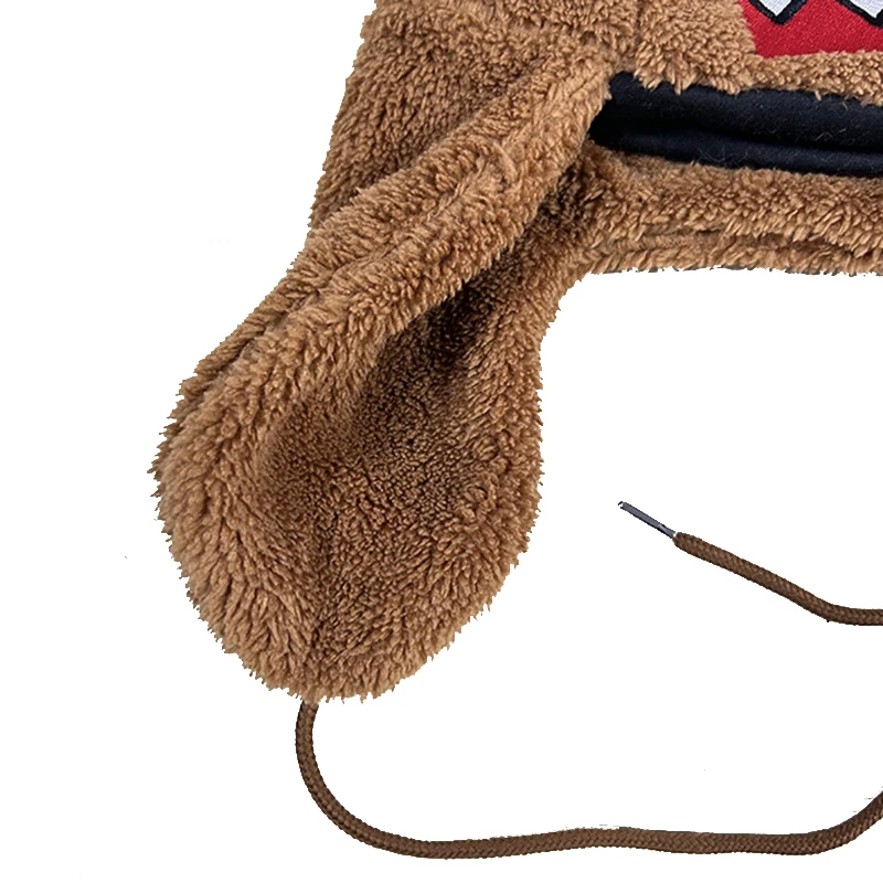 Tama Kun Winter Warm Hat Brown Ushanka Hat Cute Winter Hat for Boys Girls Kids Cartoon Anime Cap Gorras