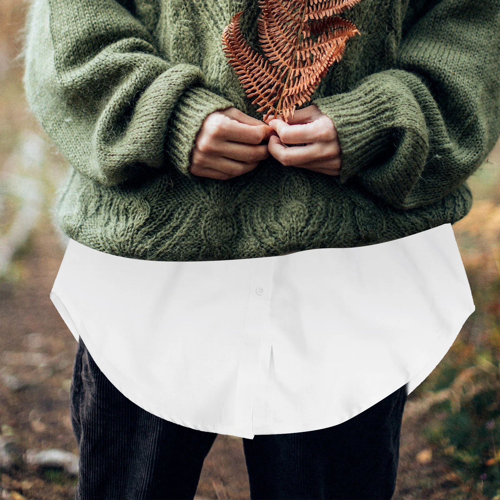 

Women Shirt Extender Fake Skirt Underskirt for Layering Under Shirts Sweaters Cardigans Perfect for Curvy Figure