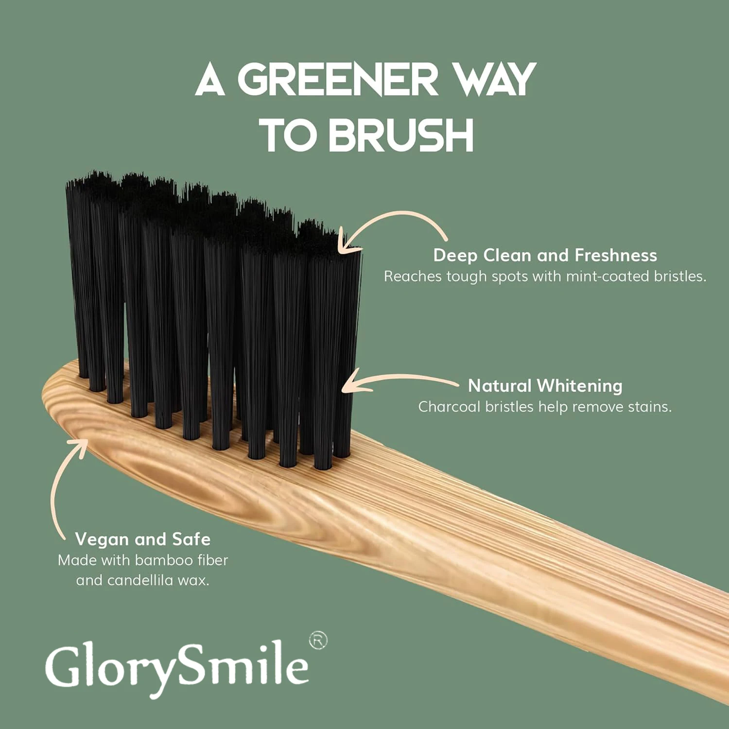 Bamboo Toothbrushes for Adults – 4 Pack Wooden Toothbrush Set with Charcoal-Infused Soft Bristles, Natural Oral Care for Daily U