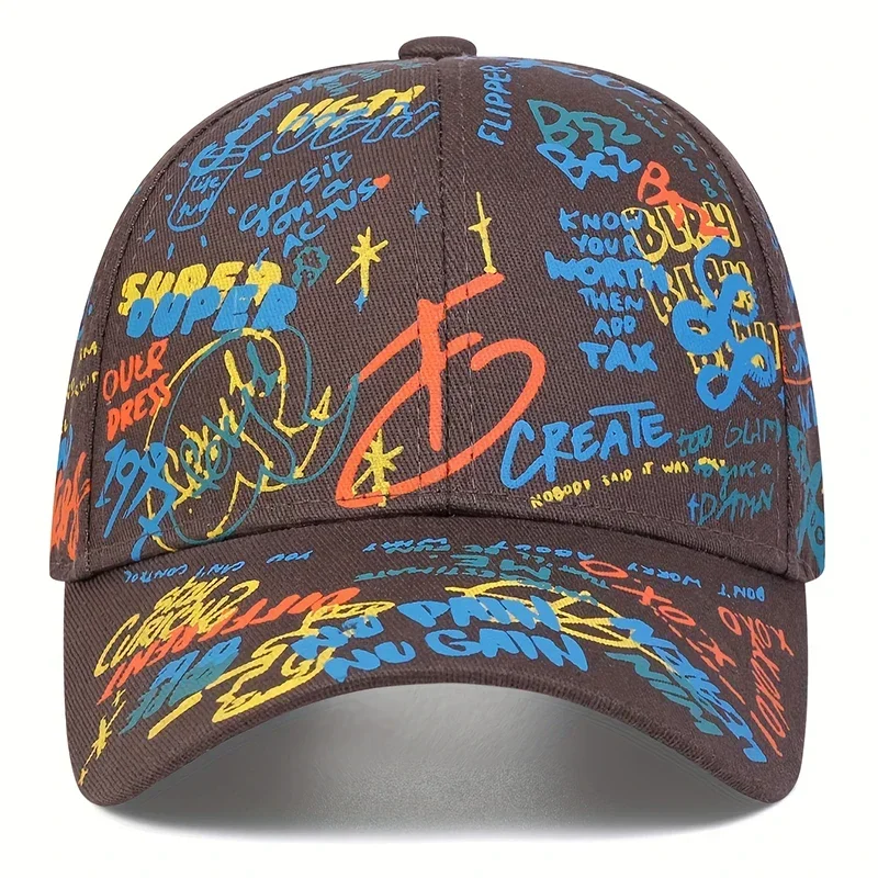 Unisex Colorful Printing Graffiti Baseball Caps Spring Autumn Outdoor Adjustable Casual Hats Dad Hat Sunscreen Hat