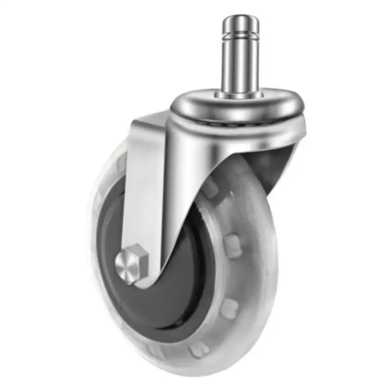 

2 inch 3 inch in-line caster universal wheel colorful plug rod universal transparent wheel pu plug rod black transparent