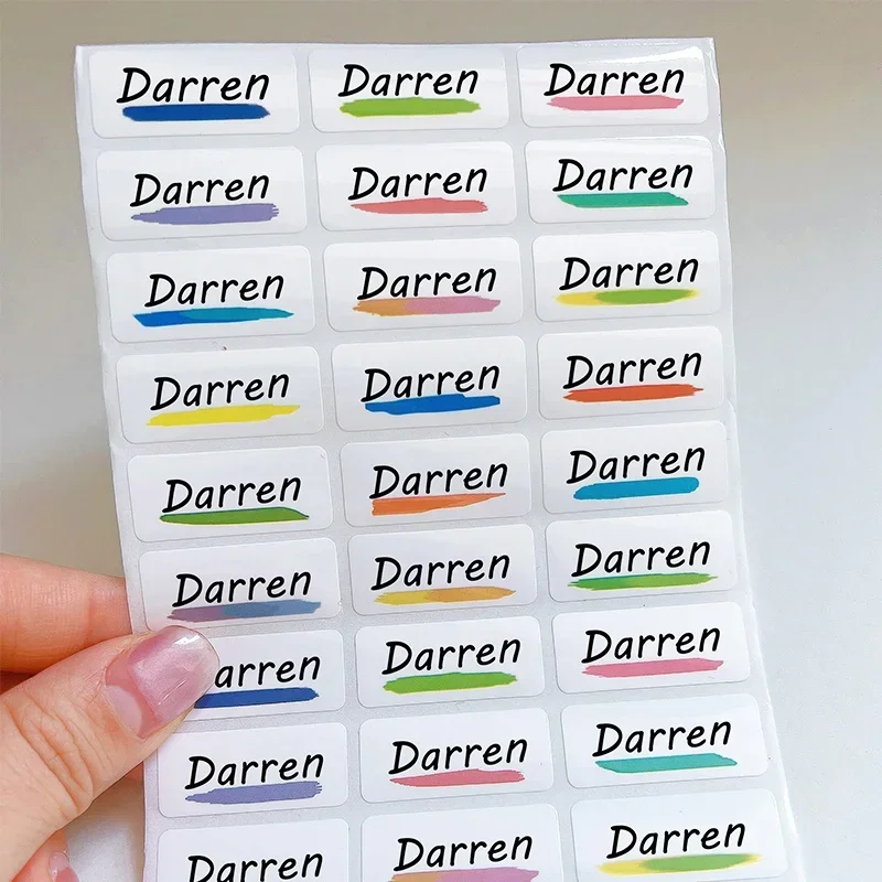 Personalized Name Tag Sticker Laser Custom Colorful Stickers First Name Label Children School Stationery Bottle Decals