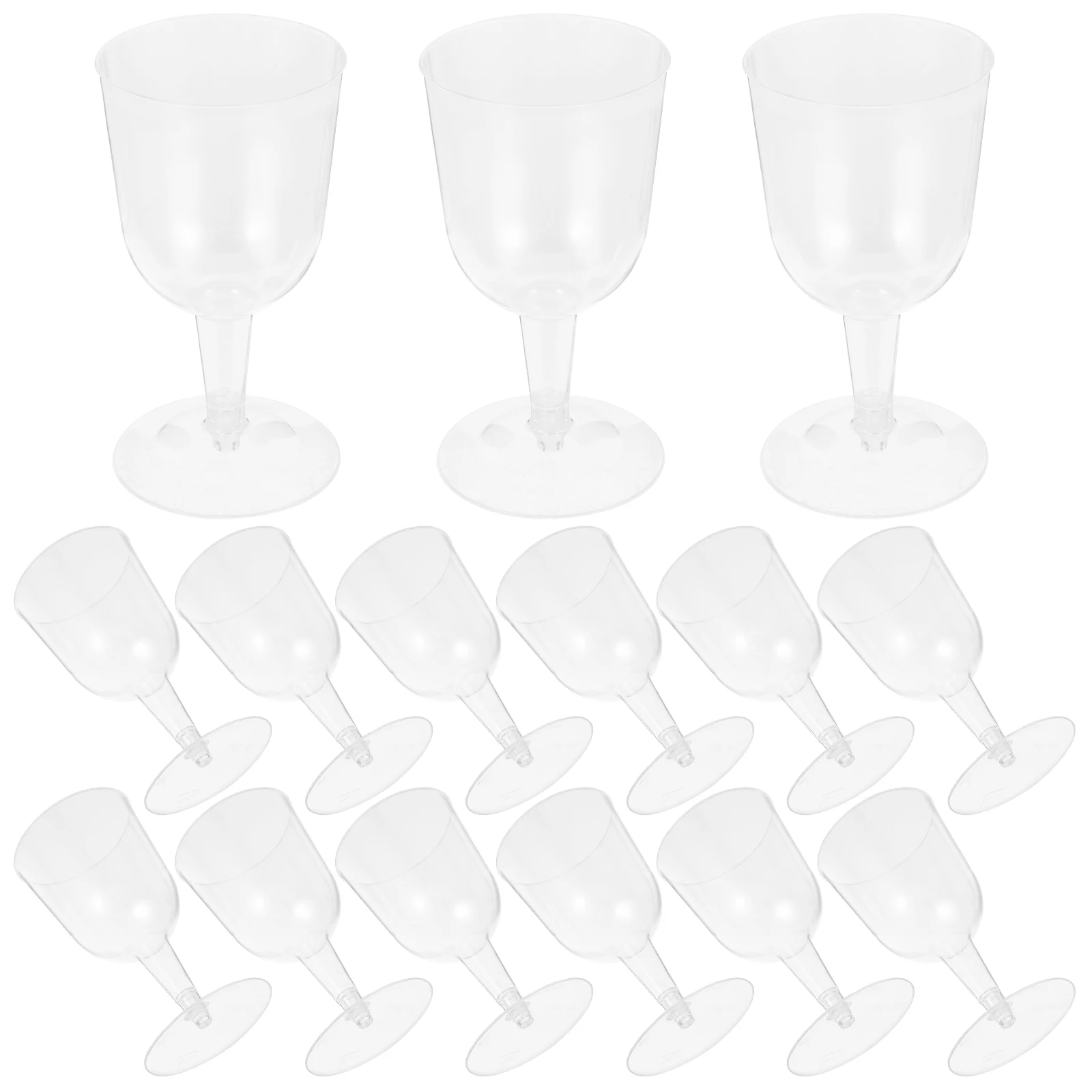 

24 Pcs Red Glasses Clear Plastic Goblets 180ml Sturdy Bottom Multipurpose Beverage Dispenser Kitchen Barware