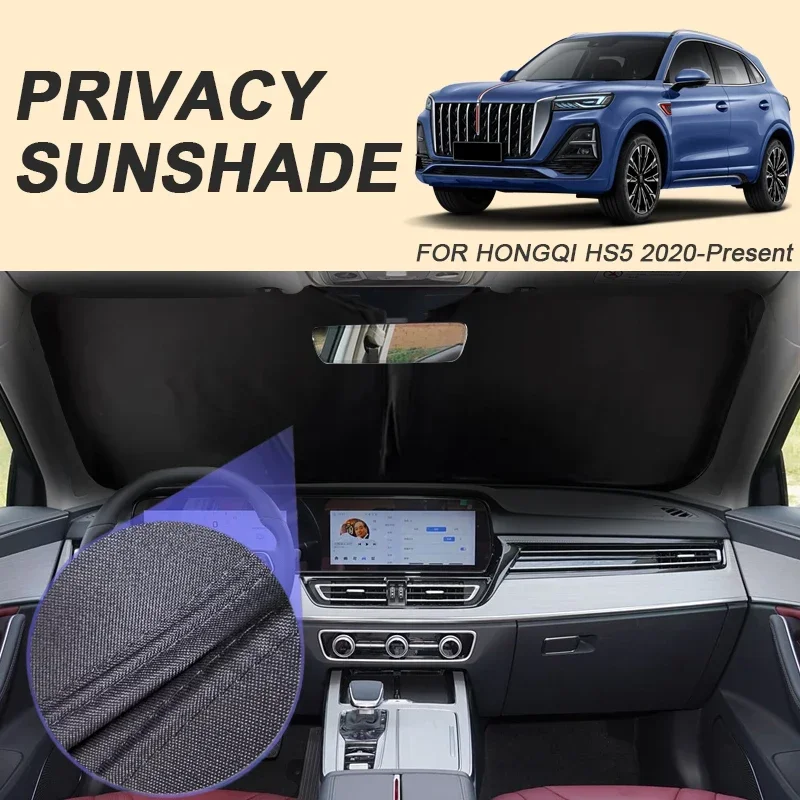 

Car Black Anti-UV Heat Insulation Window Privacy Sunshade Auto Protect Cover Interior Accessory For HONGQI HS5 2020-Present