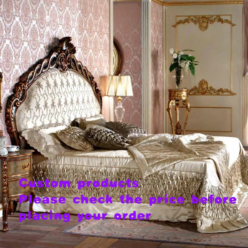custom.Customized French Style Wood Bedroom Set with Hand Carved Antique Design King//Full Sizes