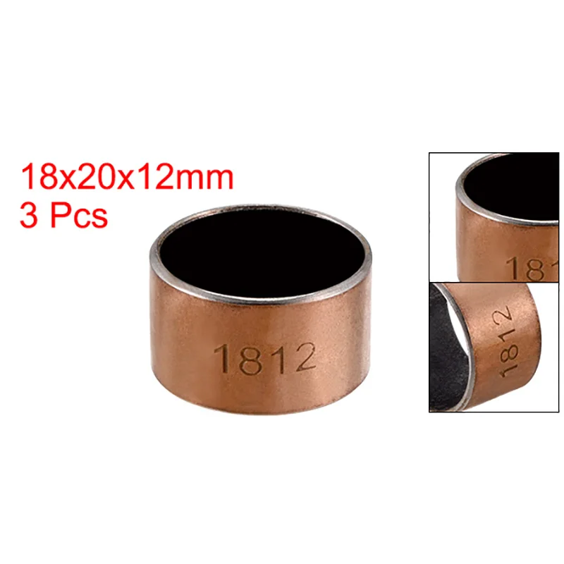 Uxcell 1-10pcs I.D. 18/20/22/25mm Self Lubricating Composite Sleeve Bearing Bushing Smooth Rod Accessories Wrapped Oilless