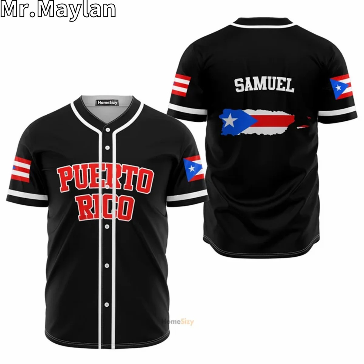 Custom Name PUERTO RICO Love Country Flag 3D Printed Baseball Jersey Summer Shirt Men's Tops Tee Oversized Streetwear KJ-2233