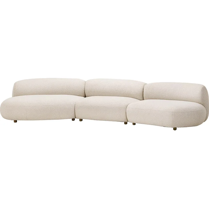 Nordic simple French Italian wabi/pebble curved fabric module combination sofa