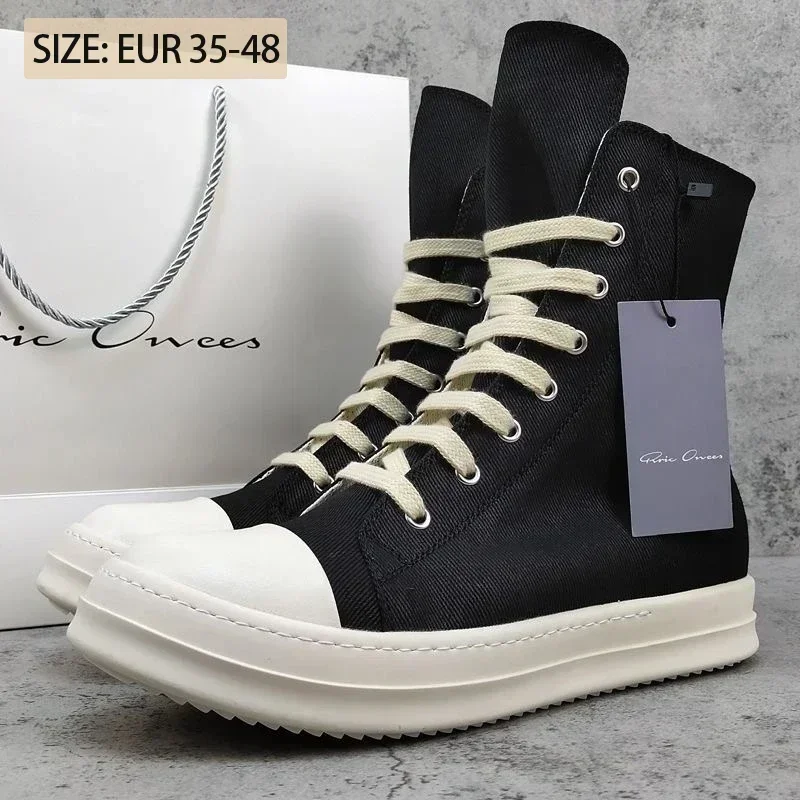 Scarpe di tela alte alla moda Rivetto con cerniera Stringate Scarpe da tavolo casual Sneakers Punk scuro Mocassini con fondo spesso per donna Uomo