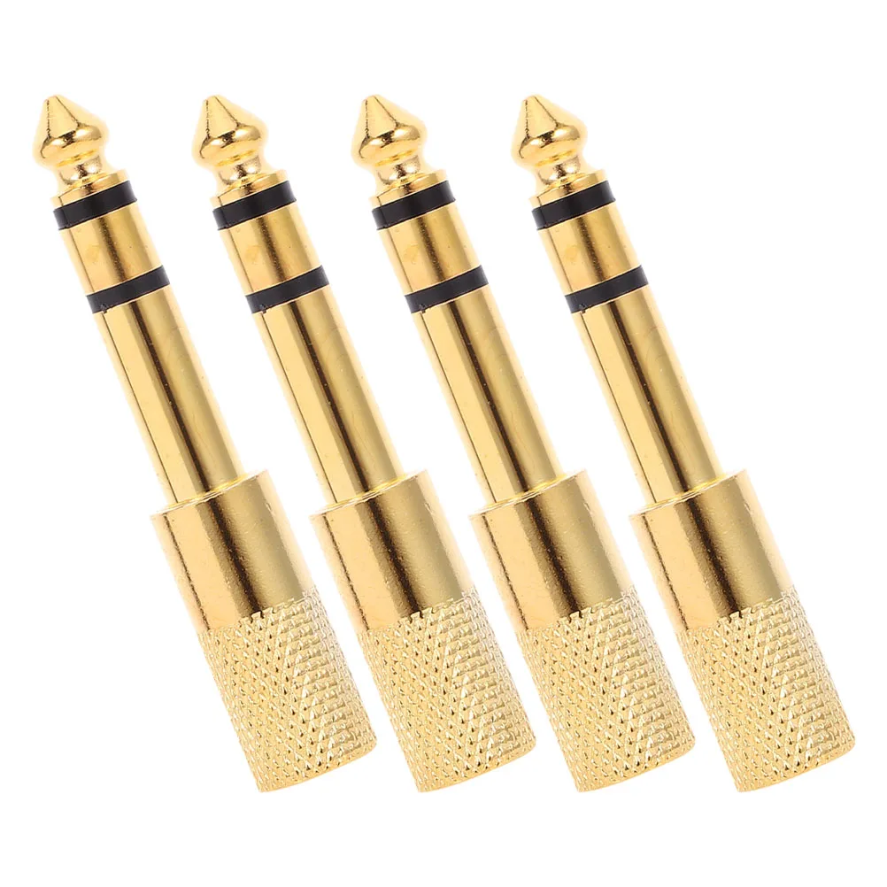 

4 Pcs Audio Jack Adapter Headphone Plug Converter Gold Plated Microphone Male Female Connector Quarter Inch to 3.5mm Stereo