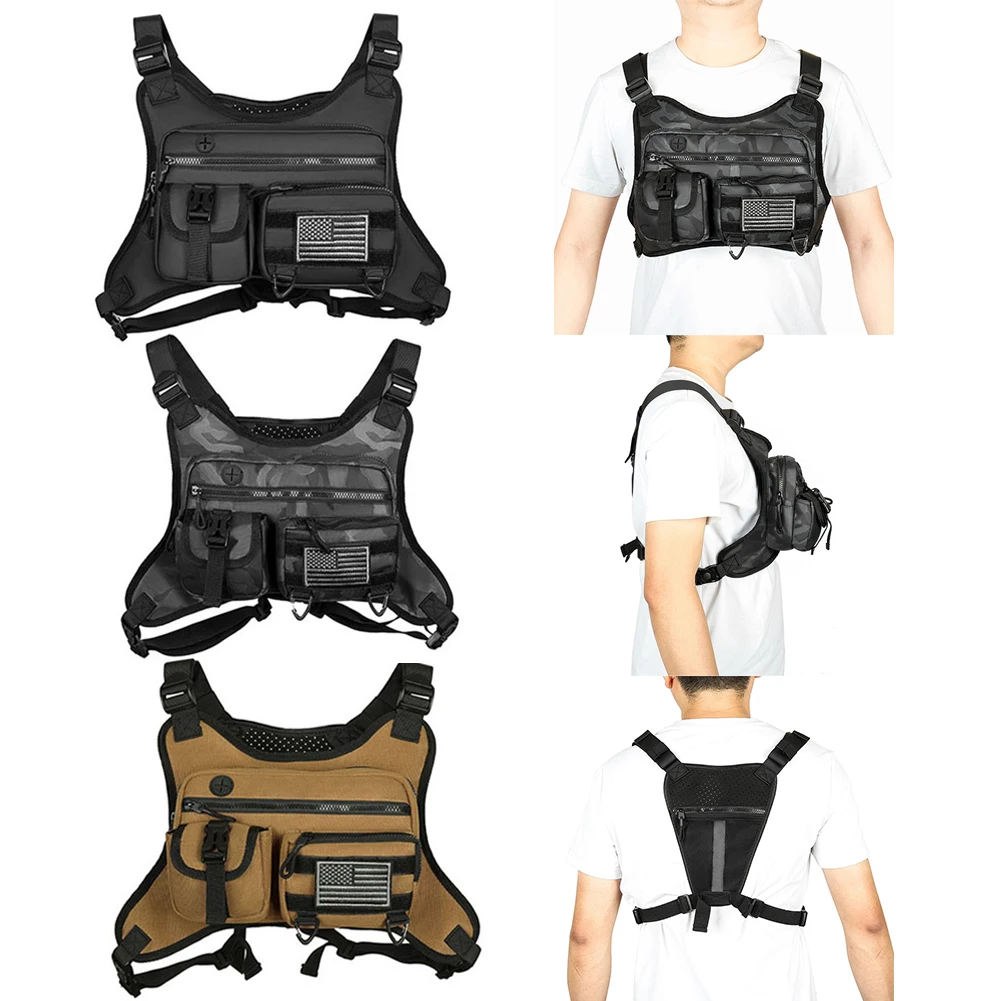 

Fashion Sport Backpack Adjustable Strap Streetwear Chest Bag Large Capacity Travel Vest Backpack for Running Travel