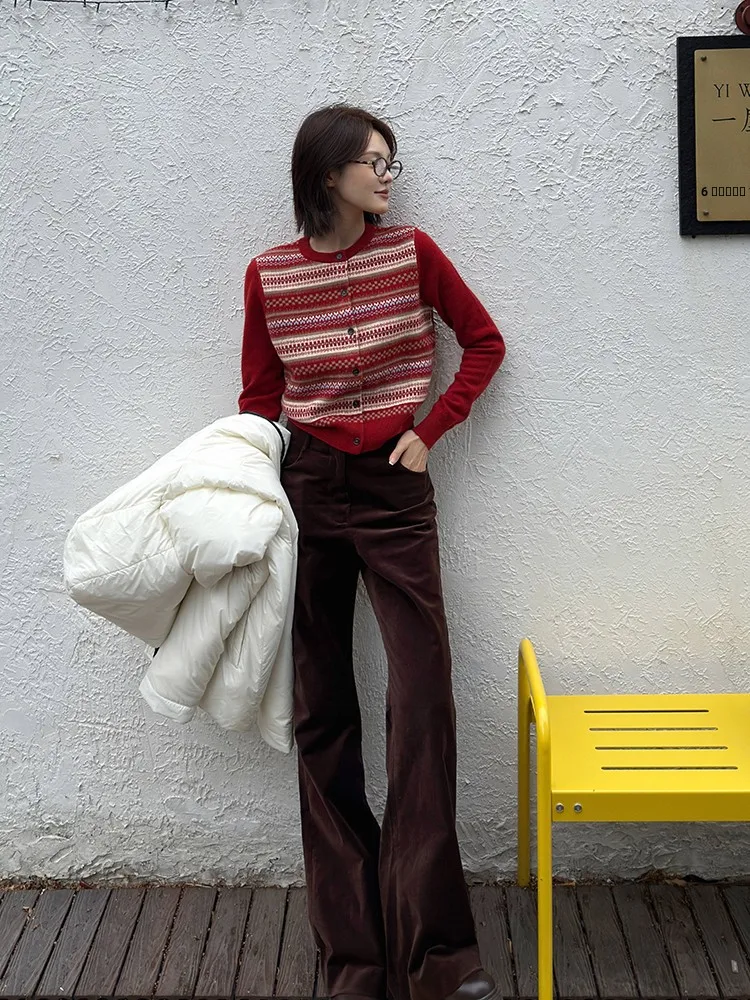 

Ele Velvet Bell Bot Pants High Waist Slimming Drapey Commute Date Versatile Retro Sle Ladies Casual Trousers