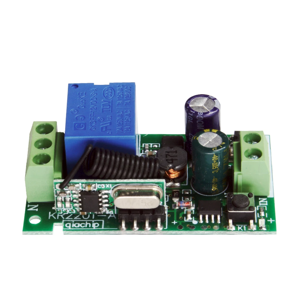 433MHz Afstandsbediening Schakelaar AC110V 220V 10A 1CH Relaismodule Ontvanger Zenders AAN UIT Afstandsbediening Voor led Gloeilamp