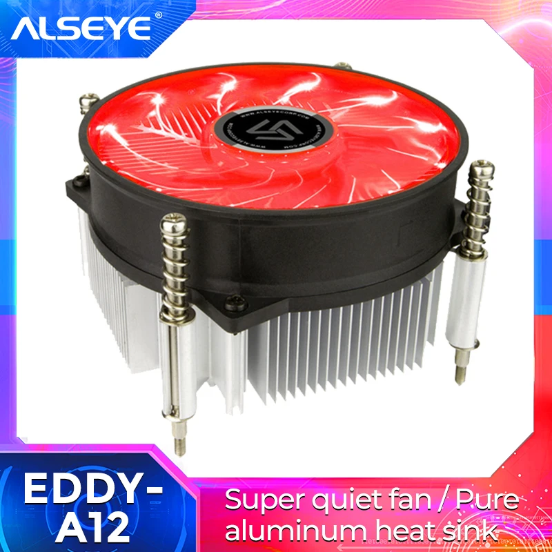 ALSEYE CPU Cooler Fan 90mm LED CPU Fan Heatsink TDP 95W 2200RPM Cooler for LGA 1150/1151/1155/AM2/AM2+/AM3/AM3+