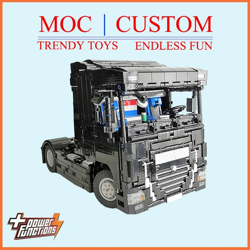 Custom MOC DAF XF 460 & Trailer with struds model - Trendy educational toys, challenging building game set For Holiday gifts