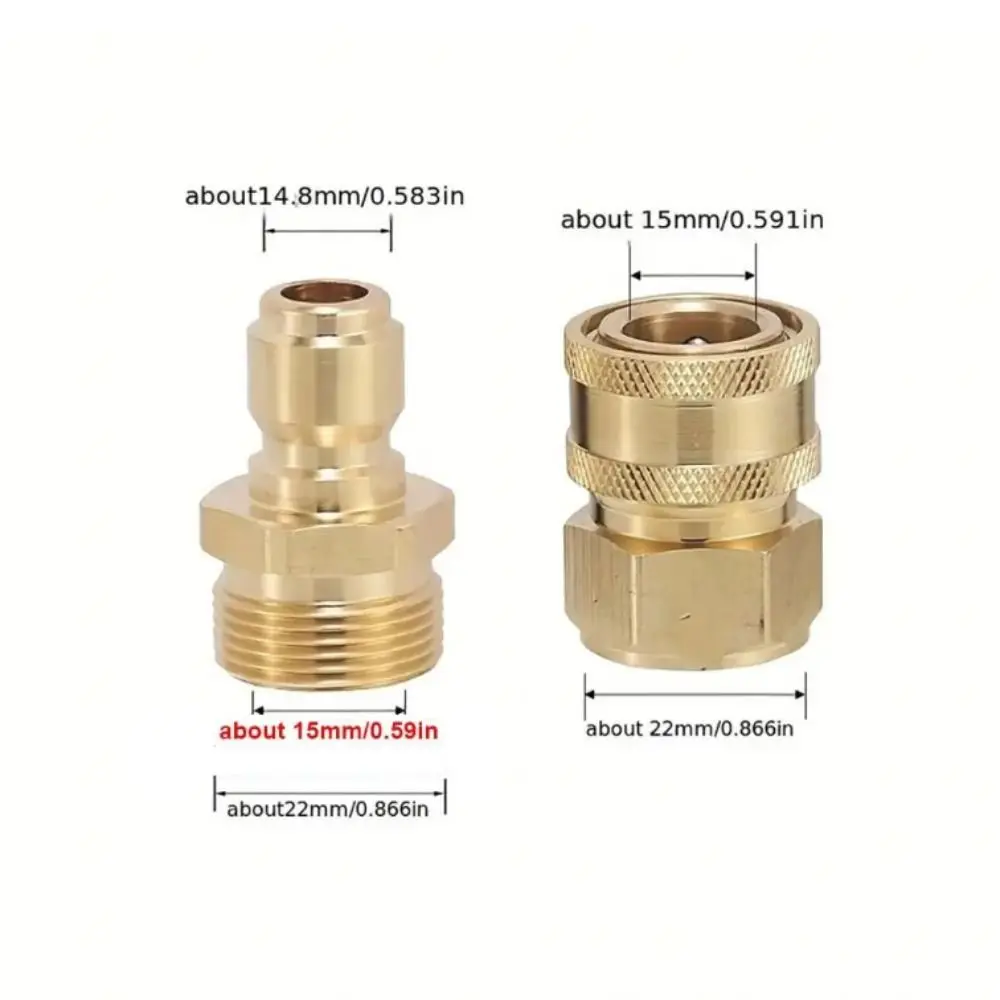 3/8 M22 Quick Connect Kits 14/15mm Adapter Hogedrukslangkoppeling G3/8 M22 Fittings Duurzame constructie Waterafvoerset