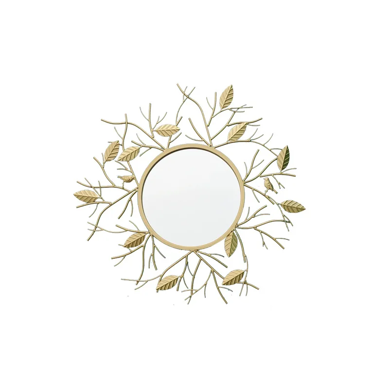 

Nordic light luxury, wrought iron, creativity, leaves, hanging mirror, restaurant, washstand