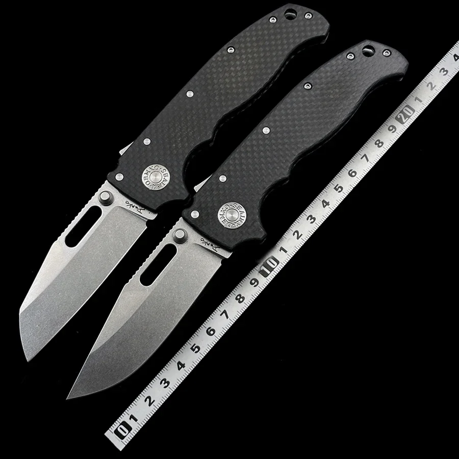 

DEMKO AD20 Shark SheepFoot Deep Carry Clip Gift Ceramic Bearing carbon fiber Handle Mark 3V Folding Camp Hunting EDC KNIFE