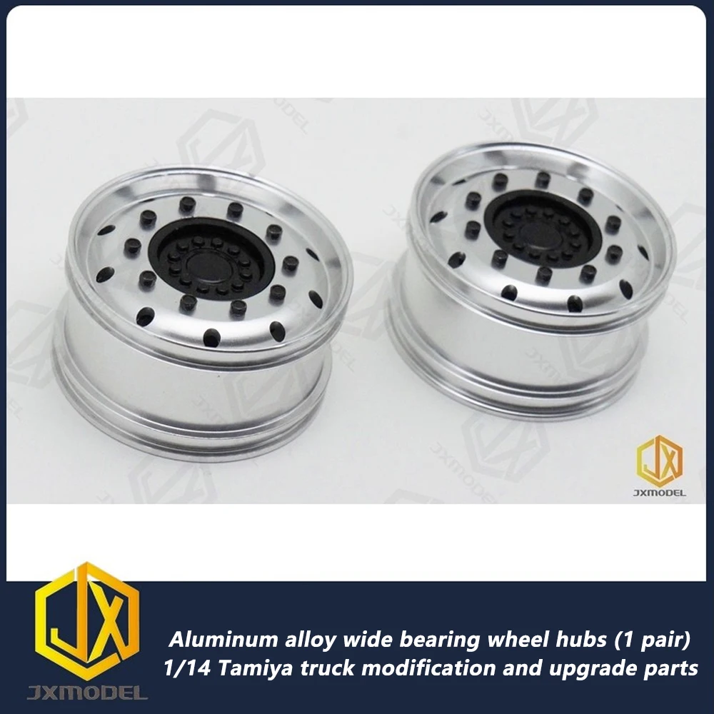 

JX Model 1 pair of aluminum alloy 10 small round hole wide wheels for Tamiya 1/14 RC truck model toy upgrade modification parts
