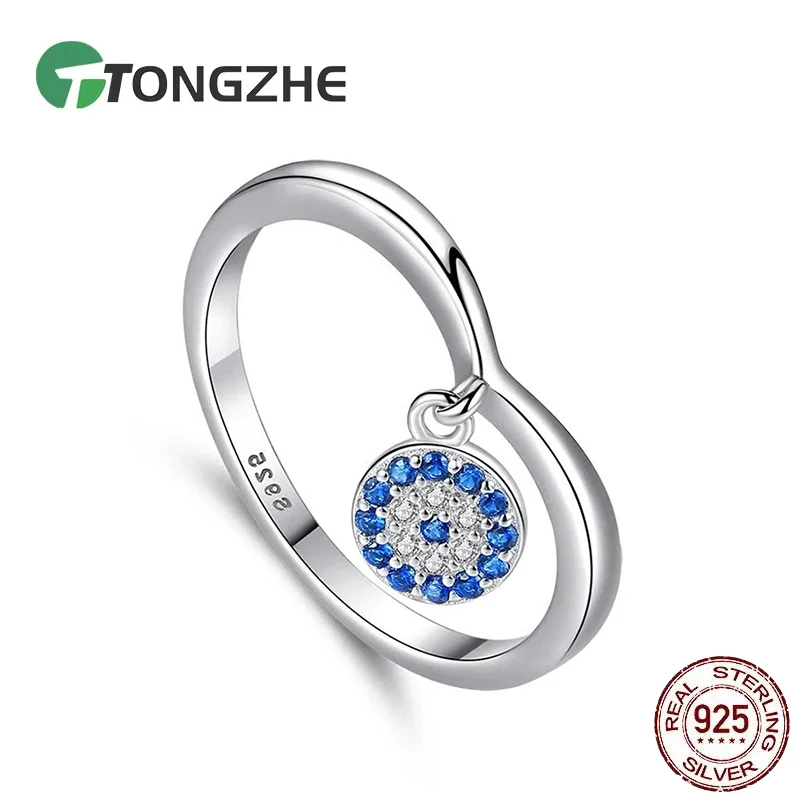 

TONGZHE кольцо из стерлингового серебра 925 пробы с кубическим цирконием, кольцо любви для женщин, кольцо от сглаза, свадебное женское ювелирное изделие в богемном стиле, подарок