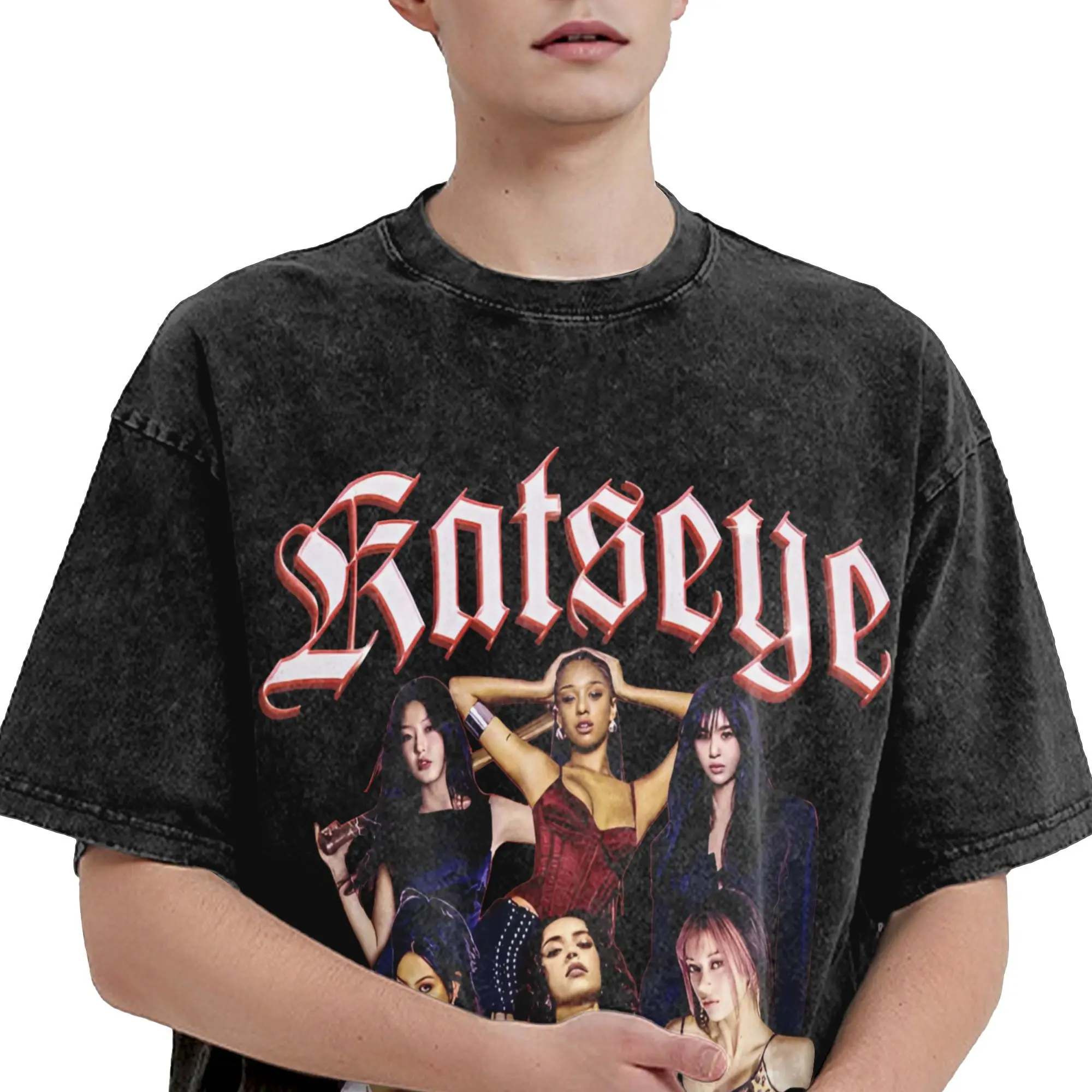 Korean Style KATSEYE Gnarly T Shirt  Harajuku T Shirts Short-Sleeve Awesome Tshirt Beach Cotton Round Neck Oversized Clothes