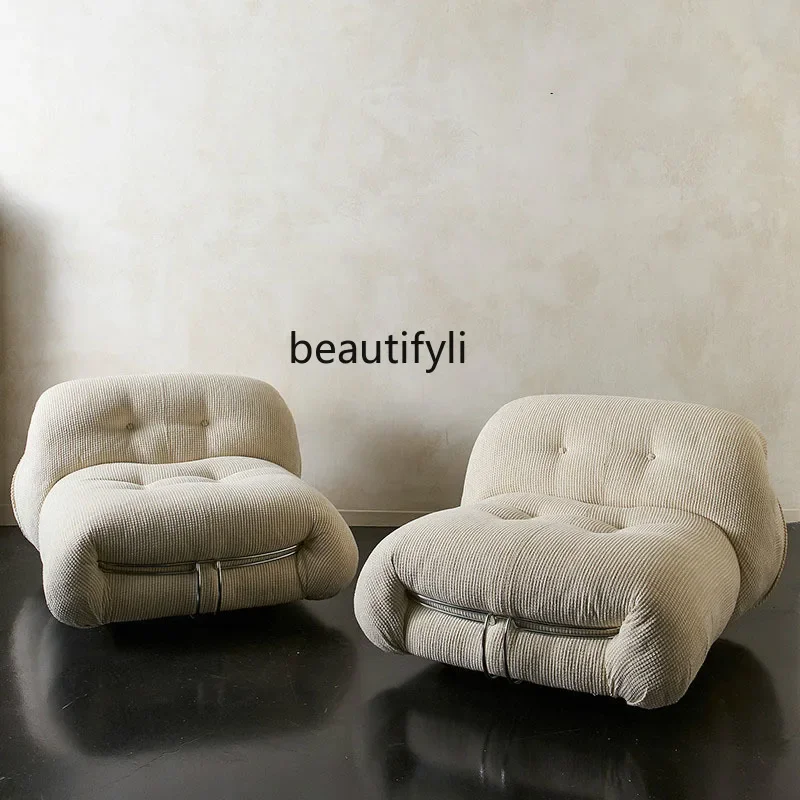 

Nordic leisure single small sofa bedroom study wabi-sabi wind lazy personality creative medieval sofa chair
