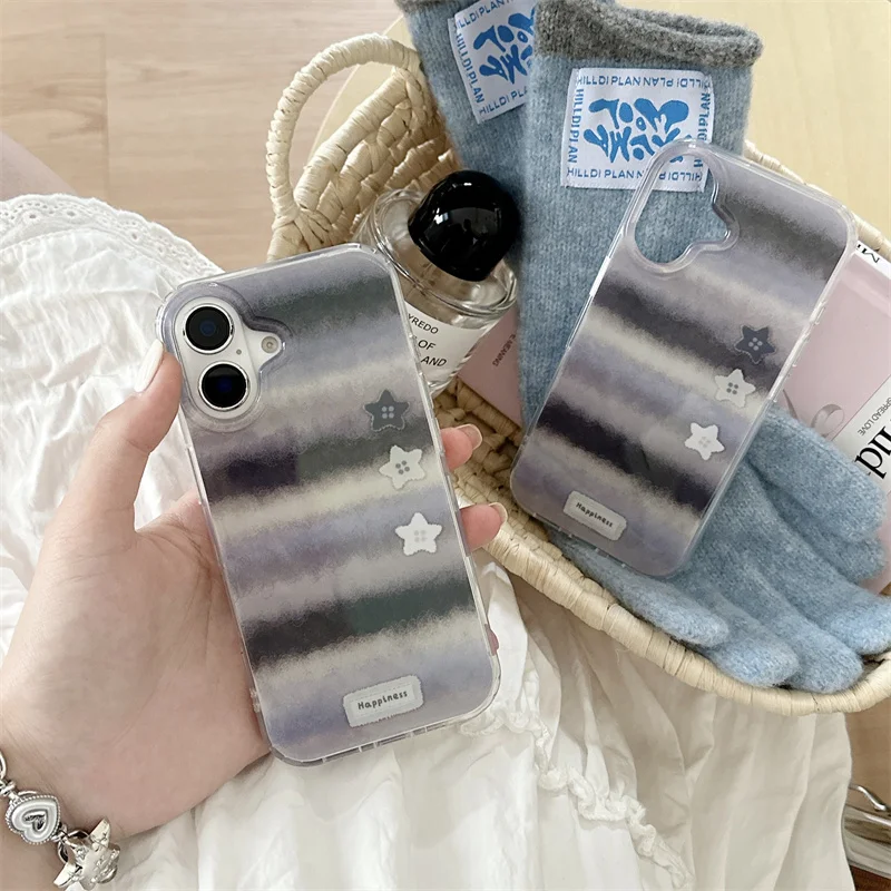 كريستال شفاف أبيض IND | طبقة مزدوجة متدرجة باللون الرمادي | أفضل هدية لصديق | آيفون 11 12 13 14 15 16 17 برو ماكس #4