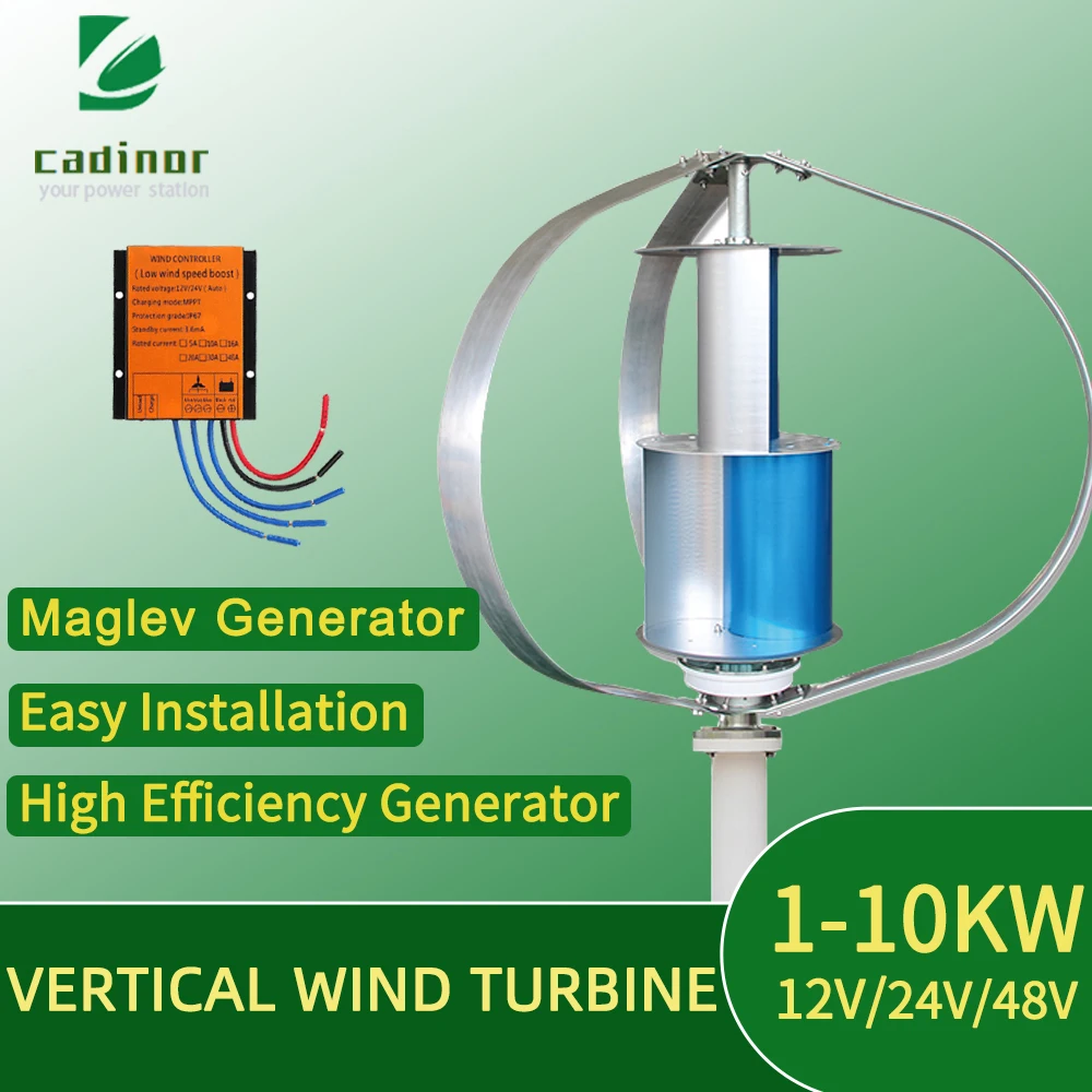 

CARDINGNO Q-Type 8000W Vertical Windmill Maglev Generator 48V Low Wind Start Noiseless Street Lamp Garden Farm Household 220V