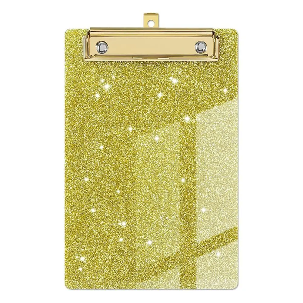 Imagem -03 - Escrevendo Prancheta com Glitter Metálico Clipe Dourado de Perfil Baixo Pasta Sparkly School And Classroom Organizador de Papel Business