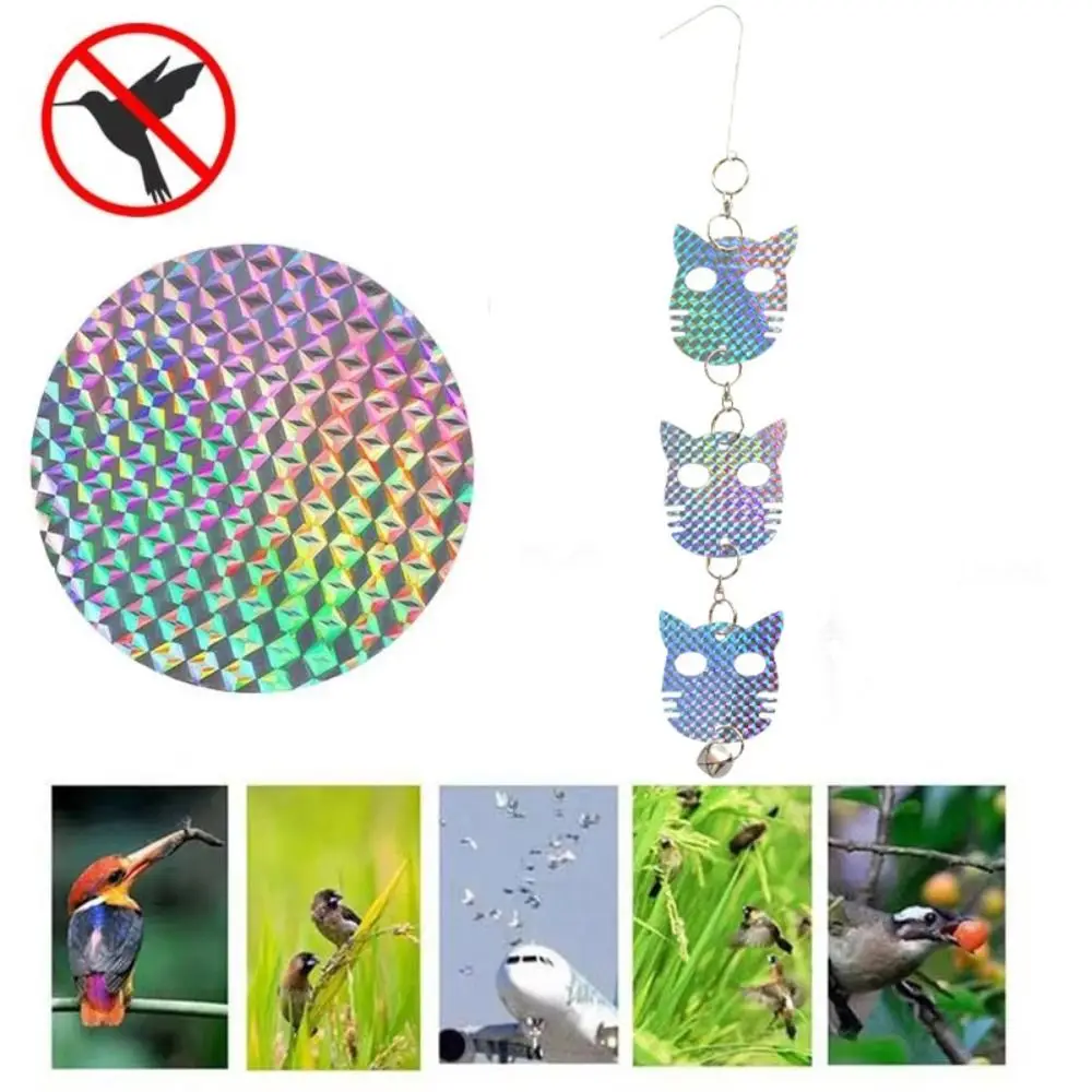 Anti Birds Bird Reflector Orchard Protection with Bell Bird Scare Devices Colorful Farm Outdoor Bird Repelling Glitter Film